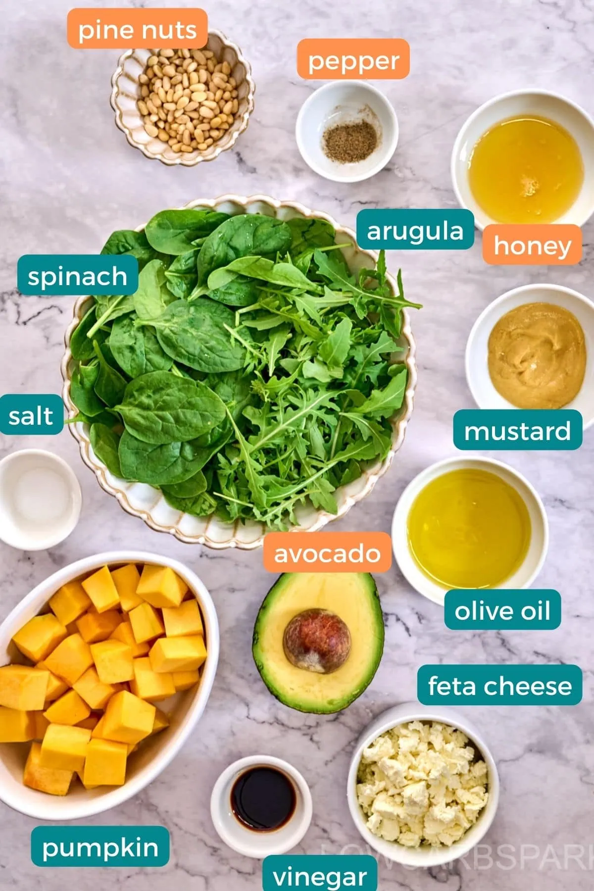 Roast Pumpkin Salad With Feta 3 Roast Pumpkin Salad Ingredients