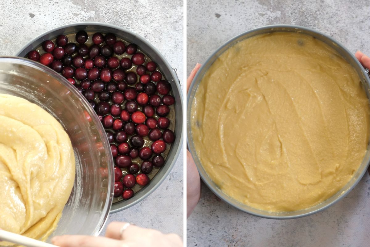 how to make keto cranberry upside down cake 3