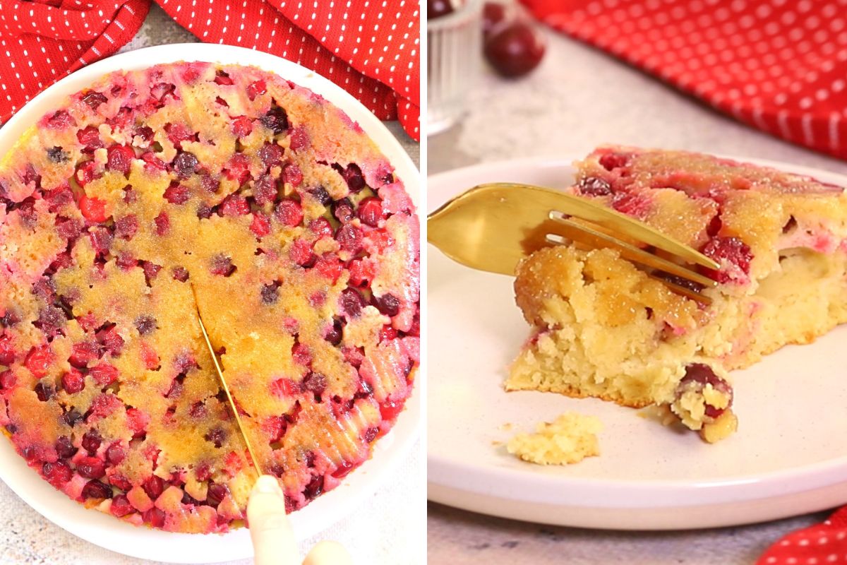 how to make keto cranberry upside down cake 6