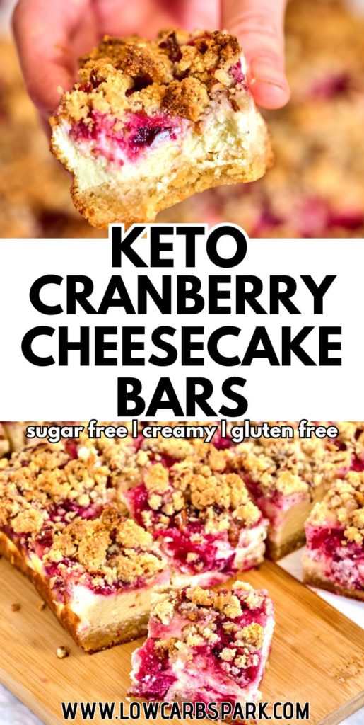 Keto Cranberry Cheesecake Bars