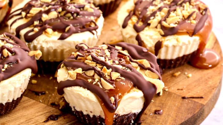 Keto Mini Snickers Cheesecake (No Bake!)