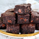 coconut flour brownies squares on a plate