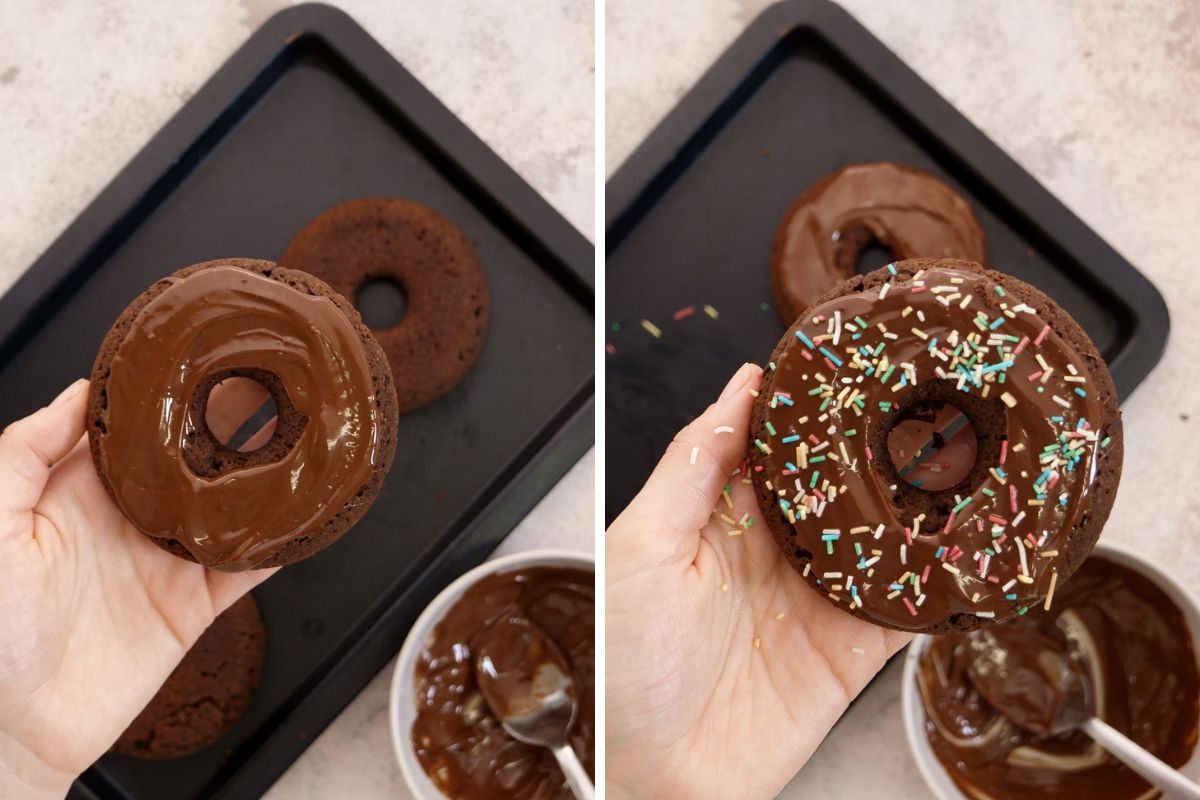 how to make Double Chocolate Protein Donuts 