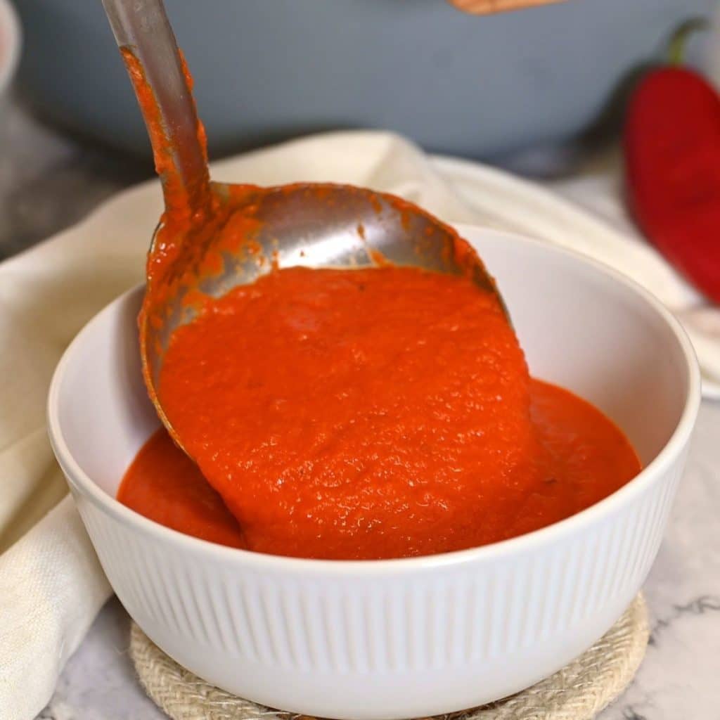 how to make roasted red peppers soup 6