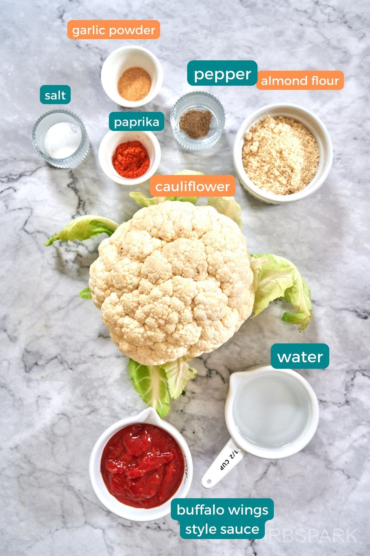 Air Fryer Buffalo Cauliflower Wings Ingredients