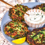 crispy spinach fritters on a plate