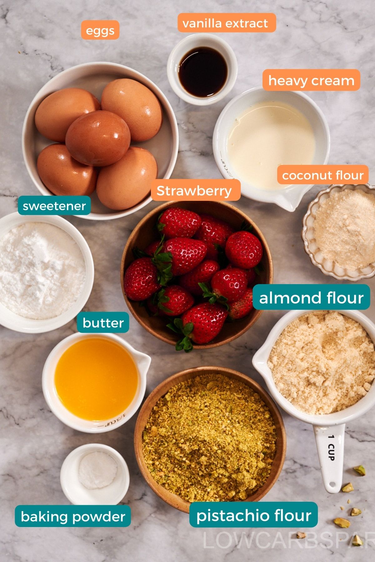 Strawberry Pistachio Muffins Ingredients