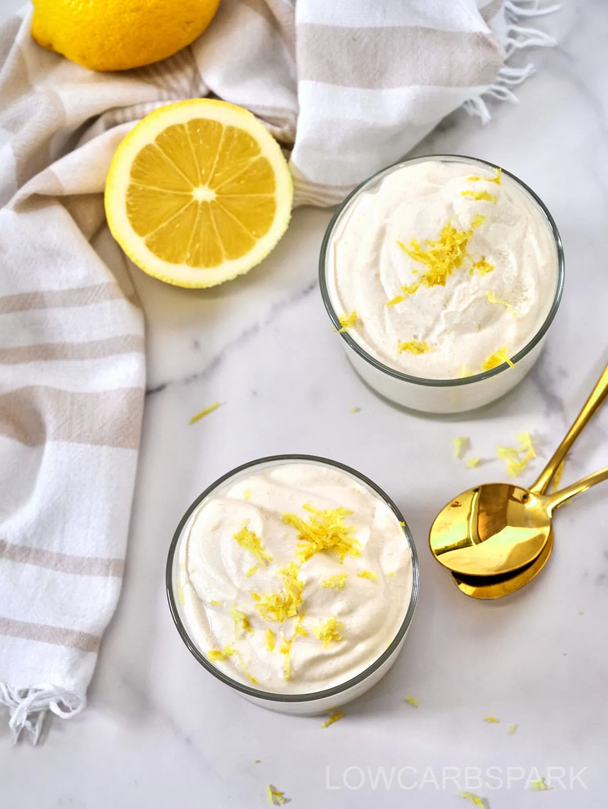 Creamy Cottage Cheese Lemon Mousse 2 pudding with cottage cheese and lemon flavor