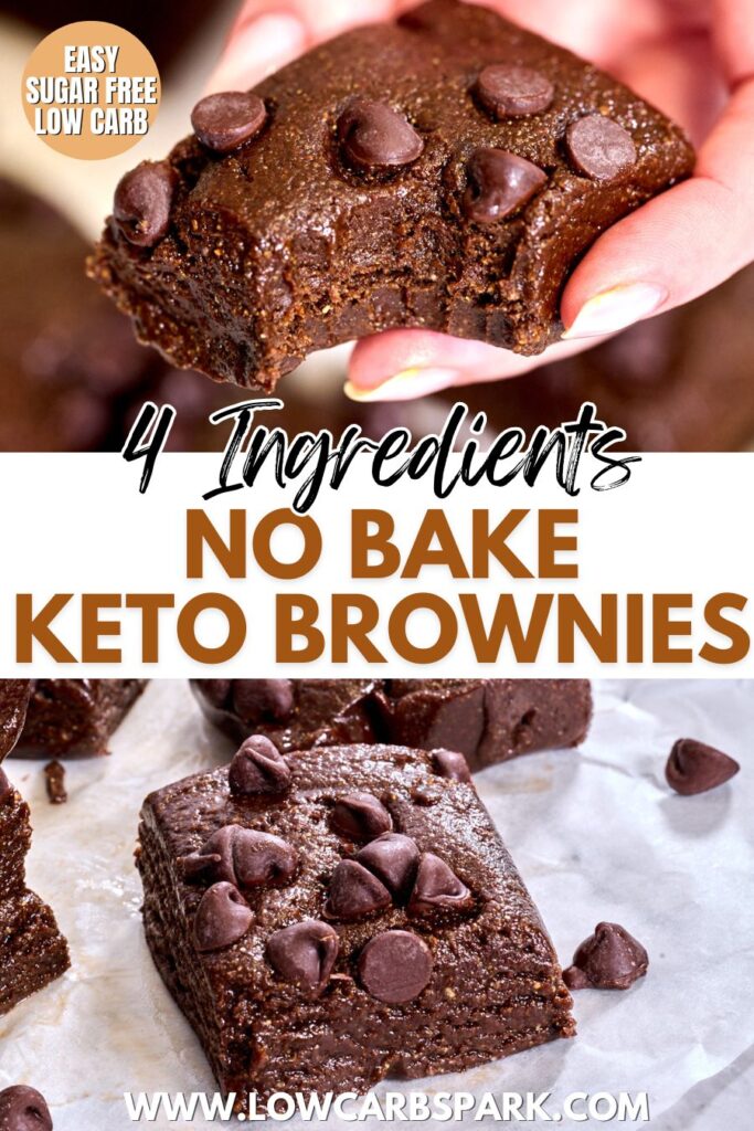 4 Ingredients No Bake Keto Brownies