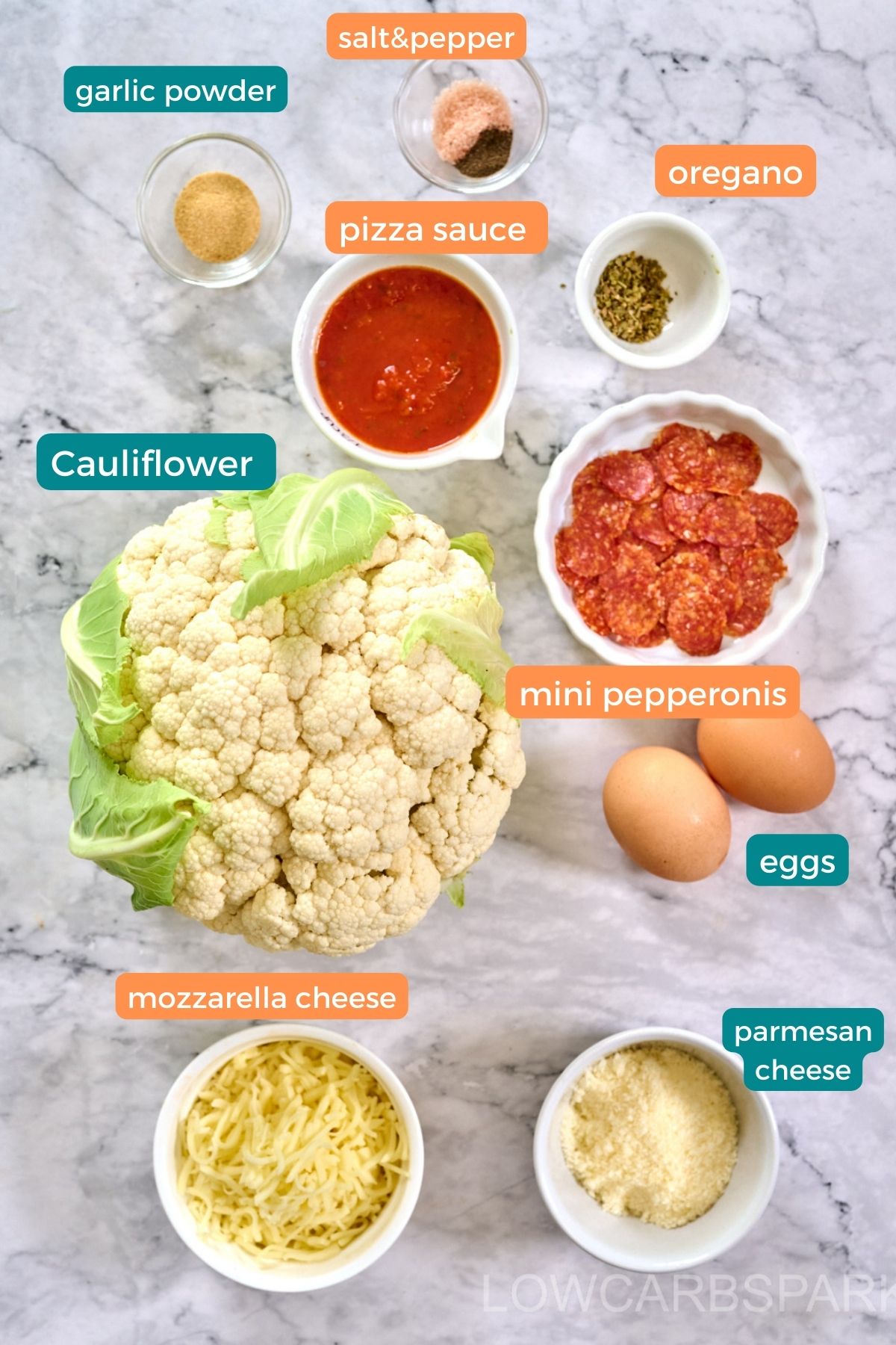 Cauliflower Pizza Bites Ingredients