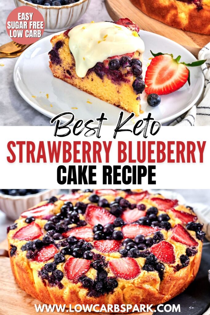 Keto Strawberry Blueberry Cake