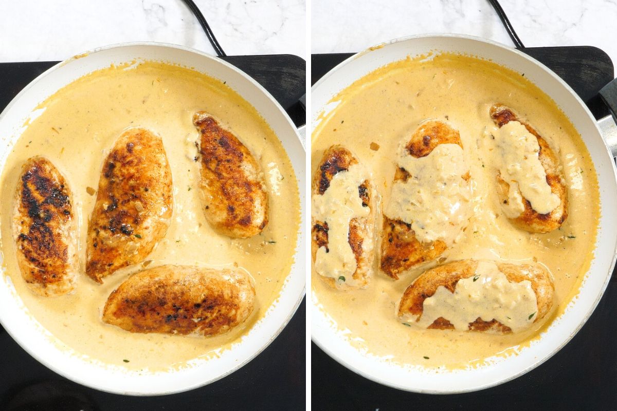 how to make French Mustad Chicken return the chicken back to the sauce