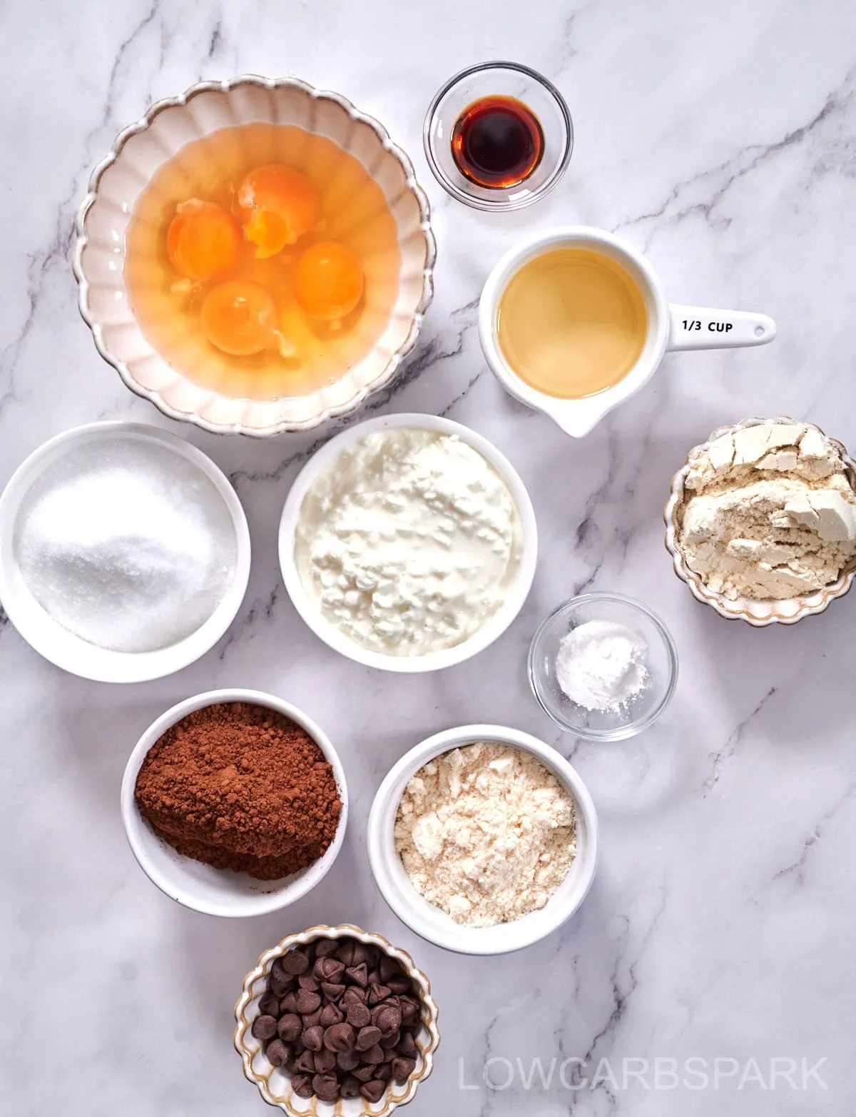 Cottage Cheese Protein Brownies 3 cottage cheese brownies ingredients