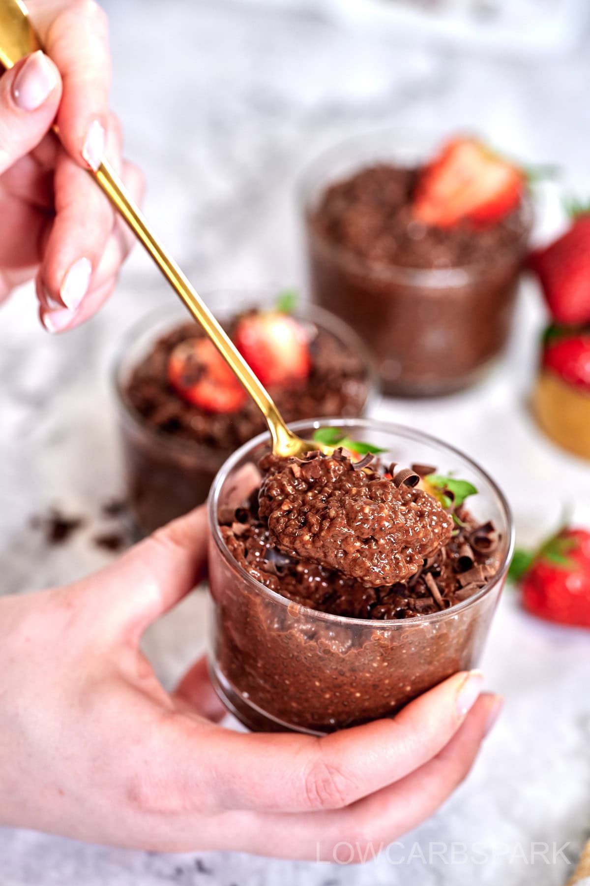 Chocolate Chia Pudding 8 thick chocolate chia seed pudding