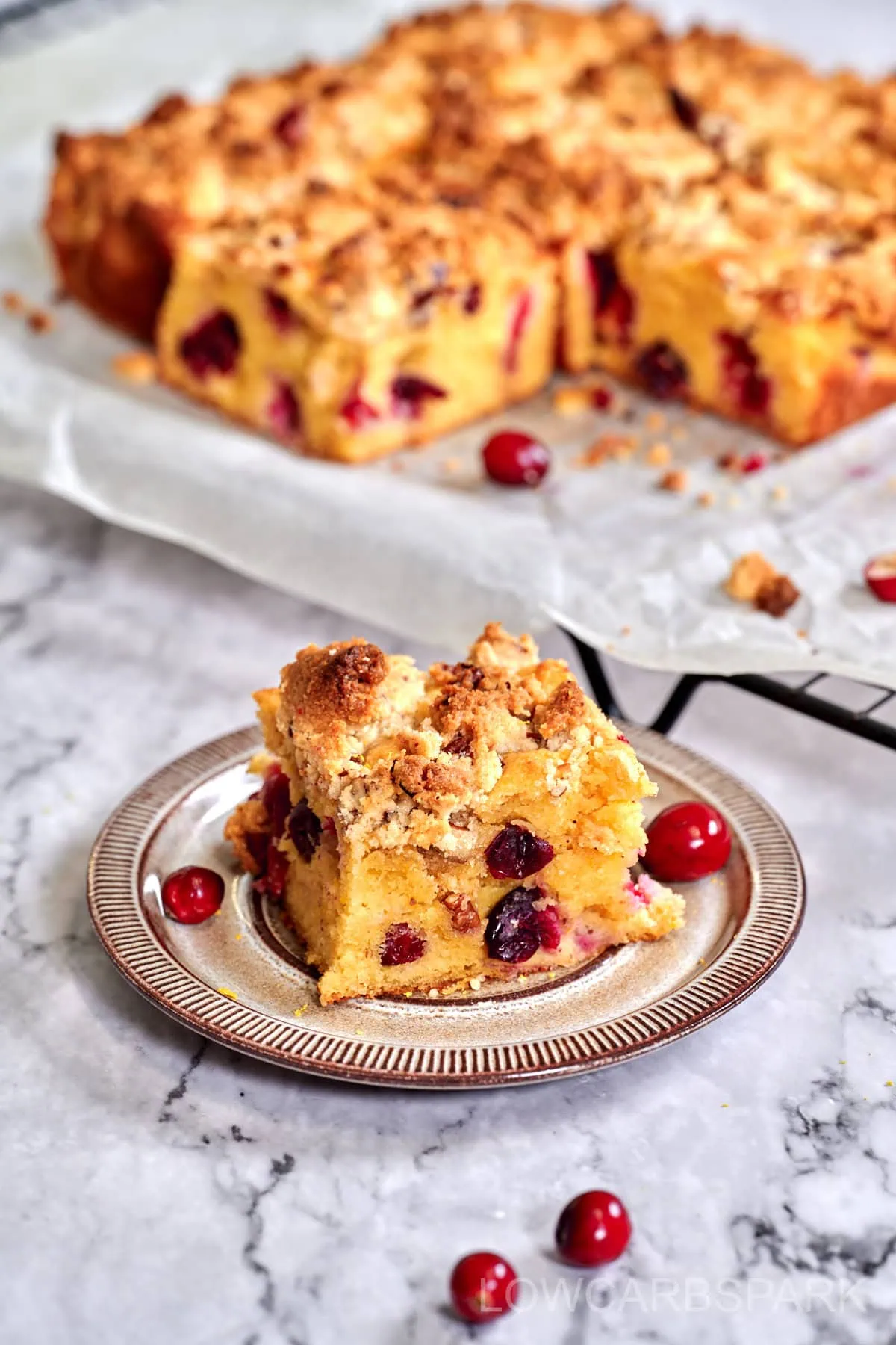Cranberry Crumb Cake 2 Keto Cranberry Crumb Cake1