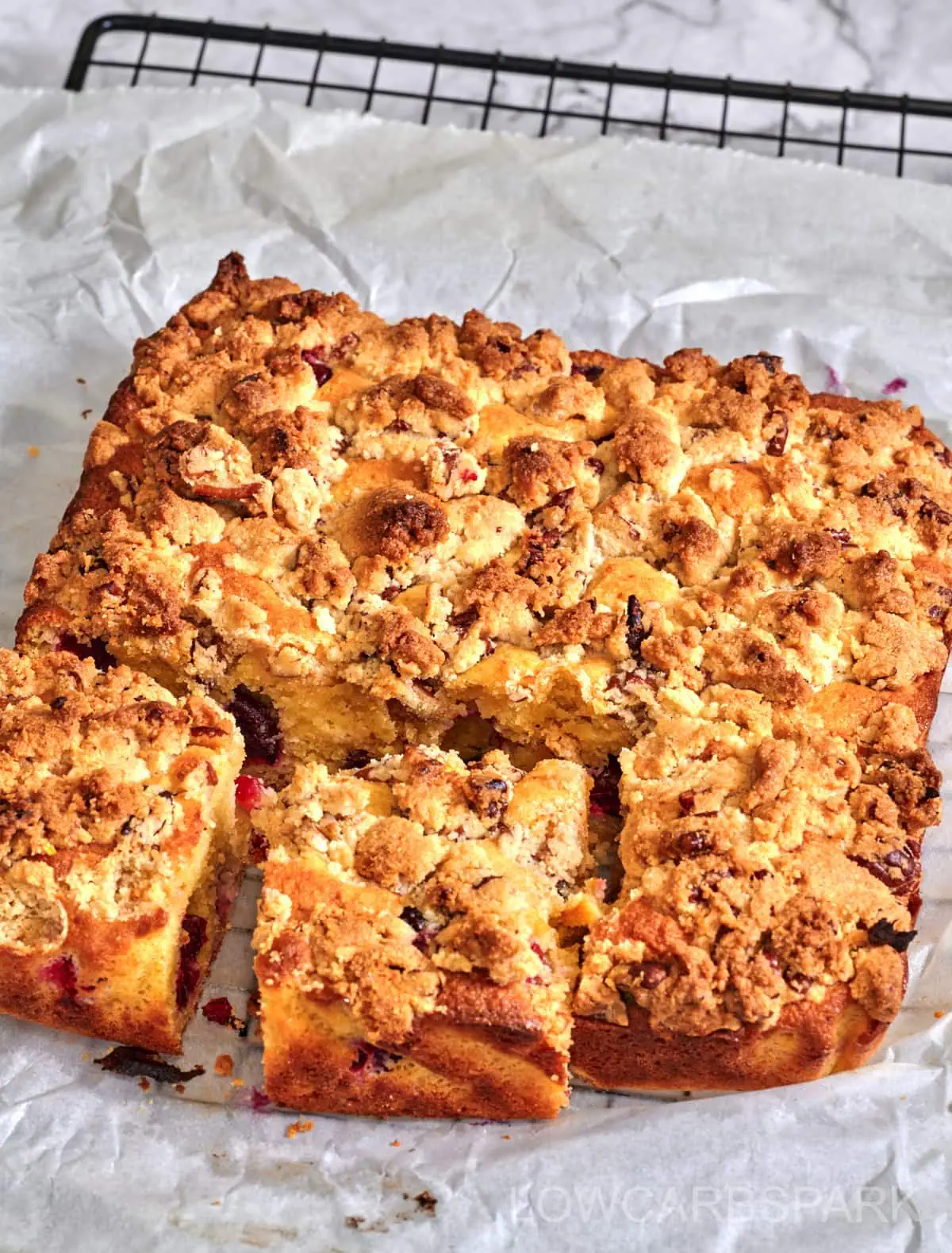 Cranberry Crumb Cake 9 Keto Cranberry Crumb Cake2