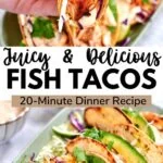 Juicy fish tacos topped with zesty lime sauce, shredded cabbage, and avocado slices—simple, flavorful, and ready in 20 minutes.