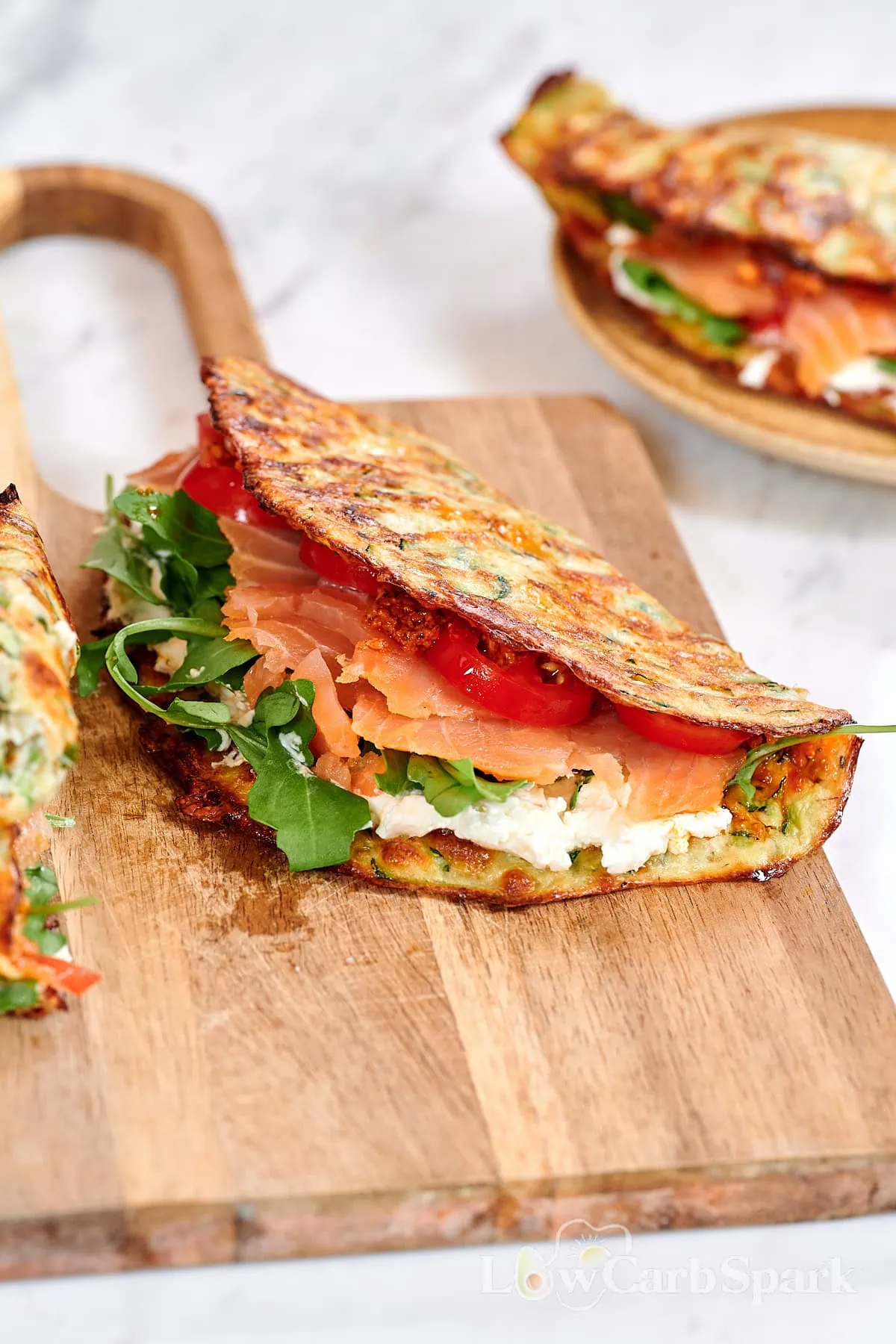 Zucchini Wraps 10 Crispy baked zucchini wrap stuffed with healthy low-carb ingredients.