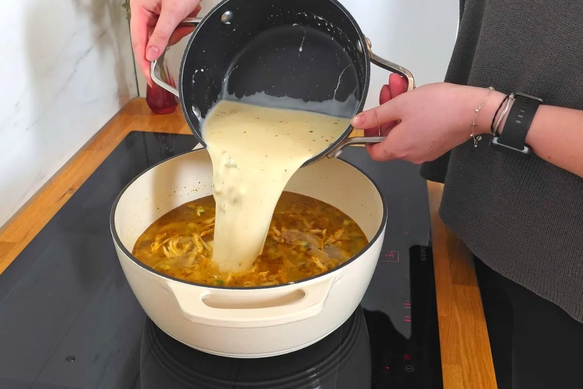 Creamy Turkey Soup 11 Combining cream sauce with broth to make soup rich and smooth.