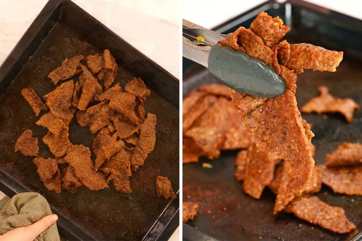 Viral Doner Kebab 10 Golden, crunchy doner kebab slices after final roasting step.