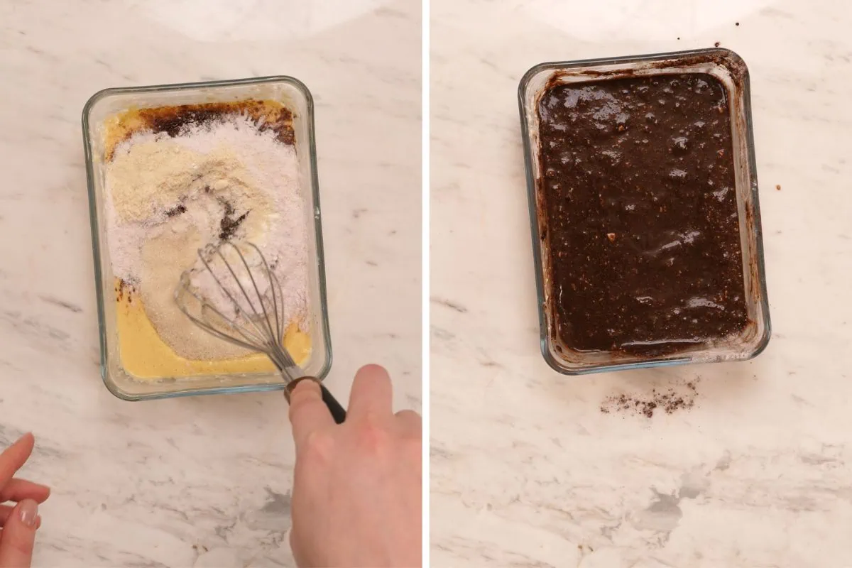 Single-Serve High-Protein Chocolate Brownie 5 Dry ingredients added to the brownie batter for a single-serve high-protein chocolate brownie