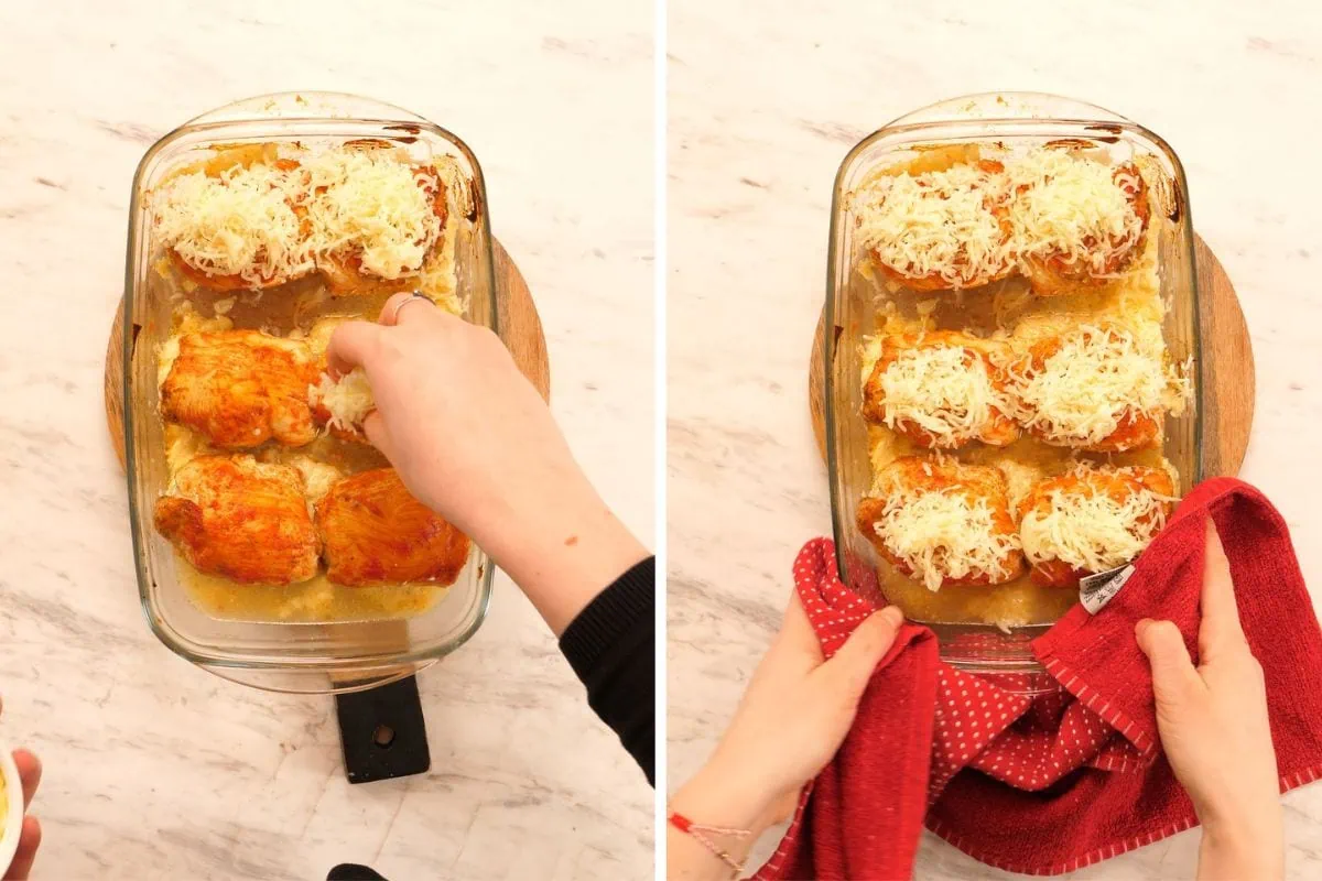 Famous Chicken Breast Rolls 10 Adding shredded cheese on top of baked chicken breast rolls