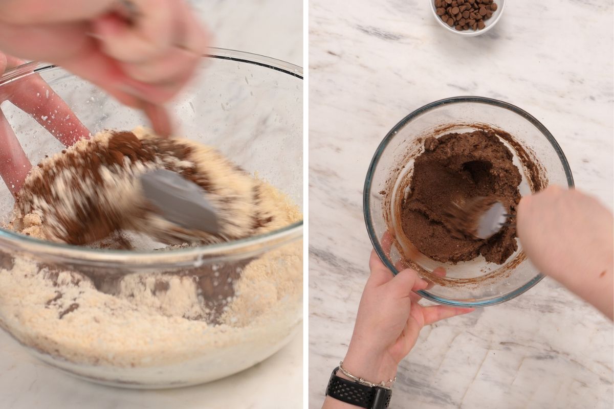 Chocolate Cottage Cheese Truffles 6 Mixing the chocolate cottage cheese truffle mixture until thick and well combined